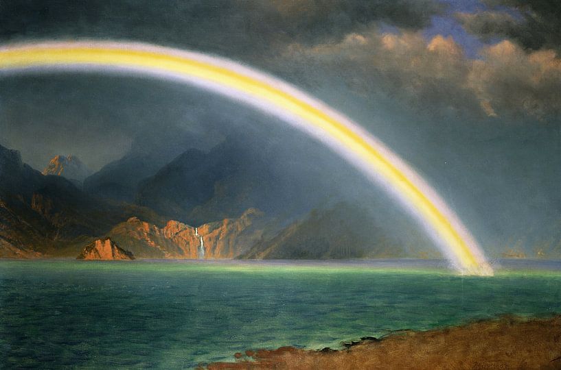 Albert Bierstadt,Regenbogen über Jenny Lake Wyoming von finemasterpiece