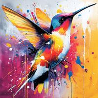 Peinture colibri colorée