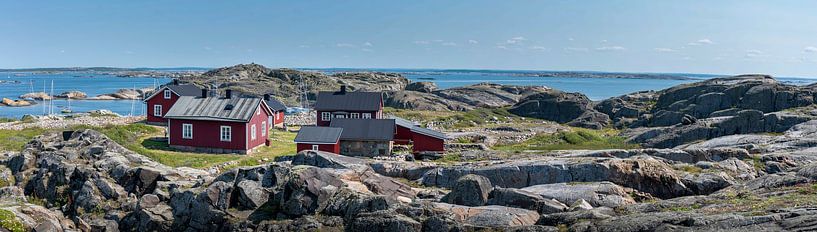 Rote Schwedenhäuser auf der Insel Ursholmen von Stephan Schulz