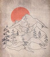 Japandi Paysage de montagne Moderne Grunge Abstrait