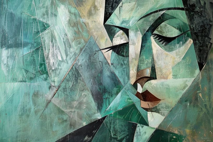 Abstrakte Kunst Frau Geometrisch von Poster Art Shop