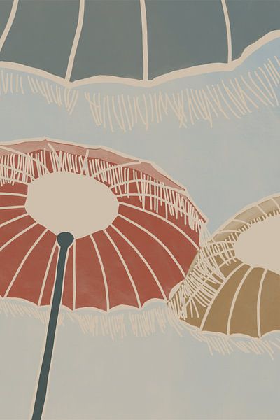 Sur la plage - Parasols par Kunga by The Artcircle