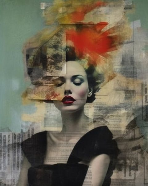 Pop-Art-Porträt mit einem Hauch von Vintage von Studio Allee