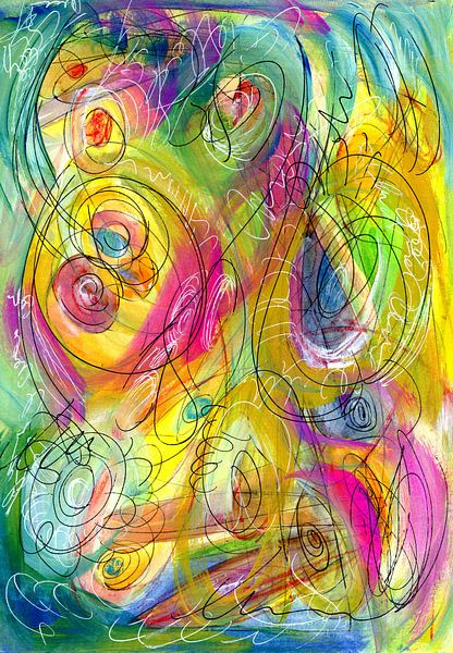 Miteinander verbunden - Popart Kringel von Claudia Gründler