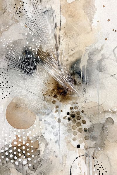 Abstrakte Malerei - Beige und Taupe Ruhig und elegant von Joriali Abstrakte Kunst