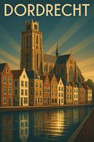 Dordrecht Skyline Vintage Travel Poster