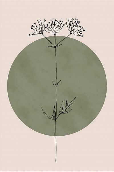 Wabi-sabi botanische Blume Japandi Nr. 10 von Dina Dankers