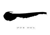 Poster Ameland - Karte - Schwarz und weiß