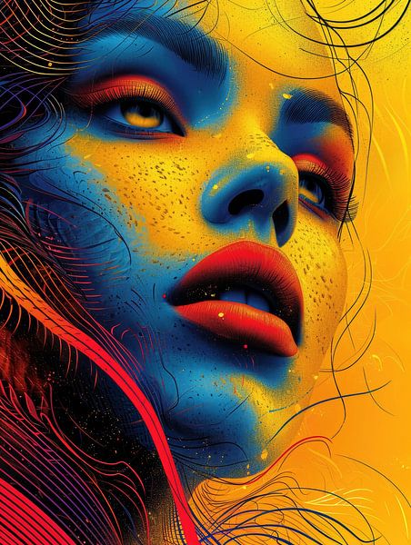 Spectre radieux Portrait féminin abstrait par Eva Lee