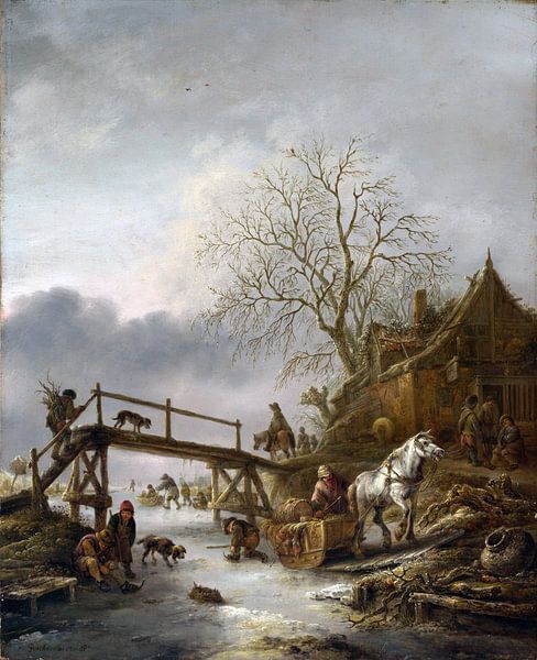 Isaac van Ostade, A winter scene, 1640s by Atelier Liesjes
