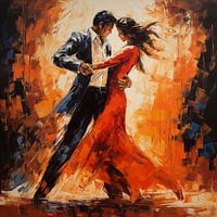 Tango dancers abstract