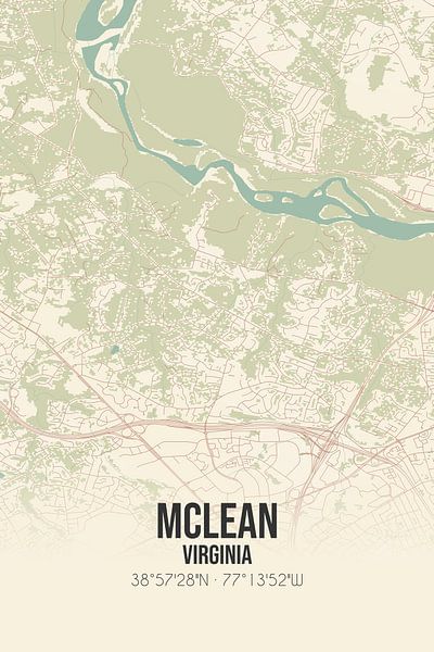 Carte ancienne de McLean (Virginie), États-Unis. par Affiches de lieux