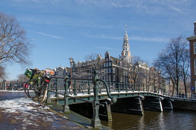 Zuiderkerk vanaf de Kloveniersburgwal - Amsterdam von Jack Koning