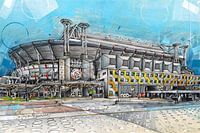 Football stadium Amsterdam Arena painting