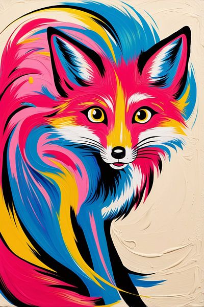 Buntes abstraktes Fuchsbild von Art & Soul Creations