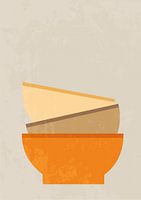 Minimalistische Farbe an der Wand (Schalen)