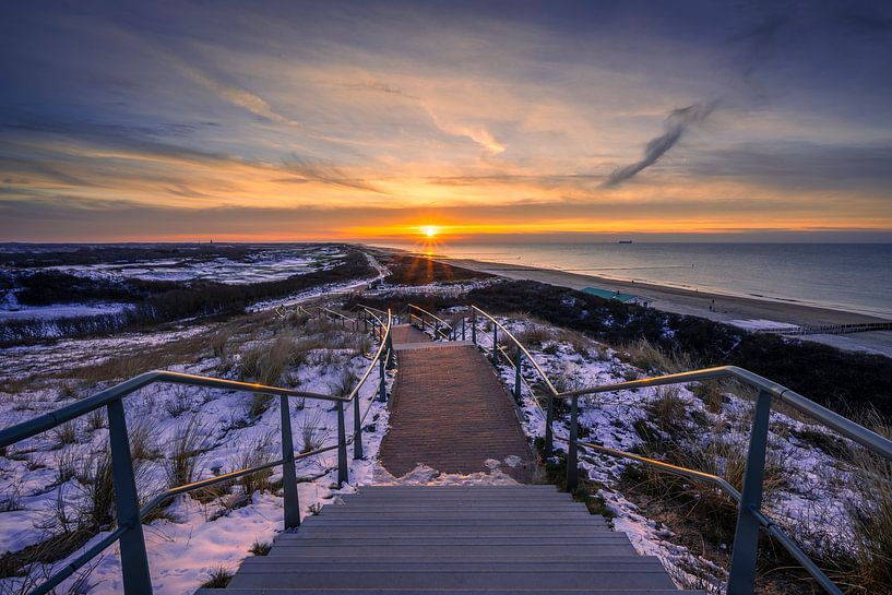 Snow landscape at Hoge Hil Domburg by Thom Brouwer