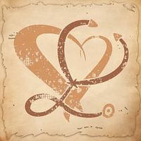 Stethoskope & Herz, Vintage Kunstwerk im antiken Stil für Krankenschwester / Ärztin