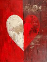 Cœur double abstrait moderne, huile