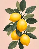 Gouden citroenen op groen