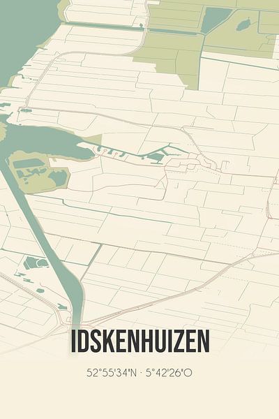 Vintage map of Idskenhuizen (Fryslan) by Prints of Place