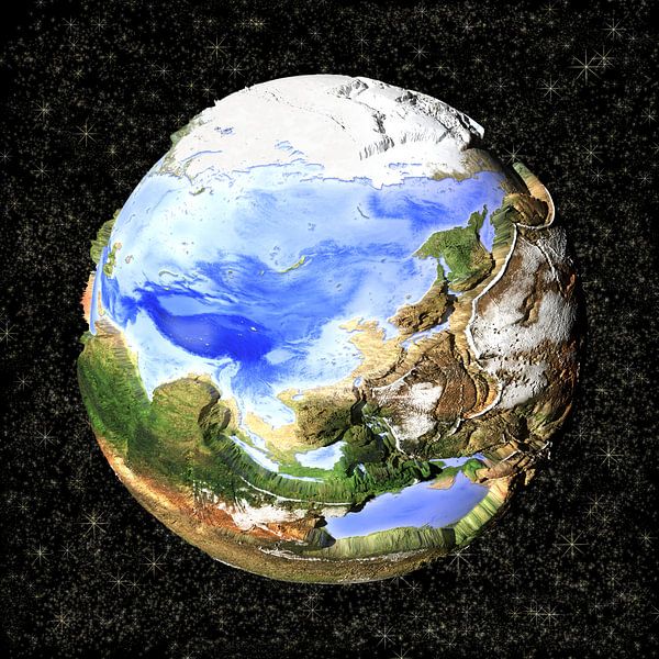 Le Monde Renversé, caricaturée - l'Asie et l'Australie par Frans Blok - des photos, de l'art et des autres décorations murales