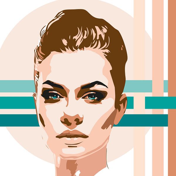 Portrait woman with short hair by Yke de Vos