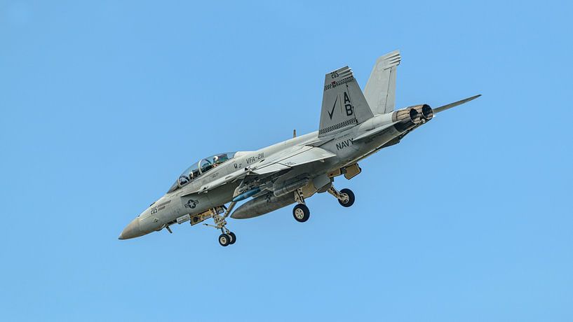U.S. Navy F/A-18F Super Hornet from VFA-211 Fighting Checkmates. by Jaap van den Berg