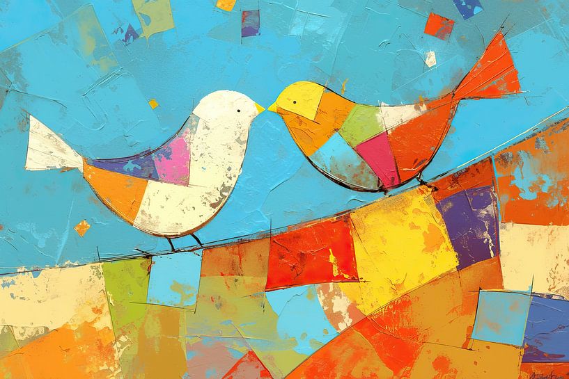 Bird Painting | Vibrant Bird Whispers by ARTEO Paintings