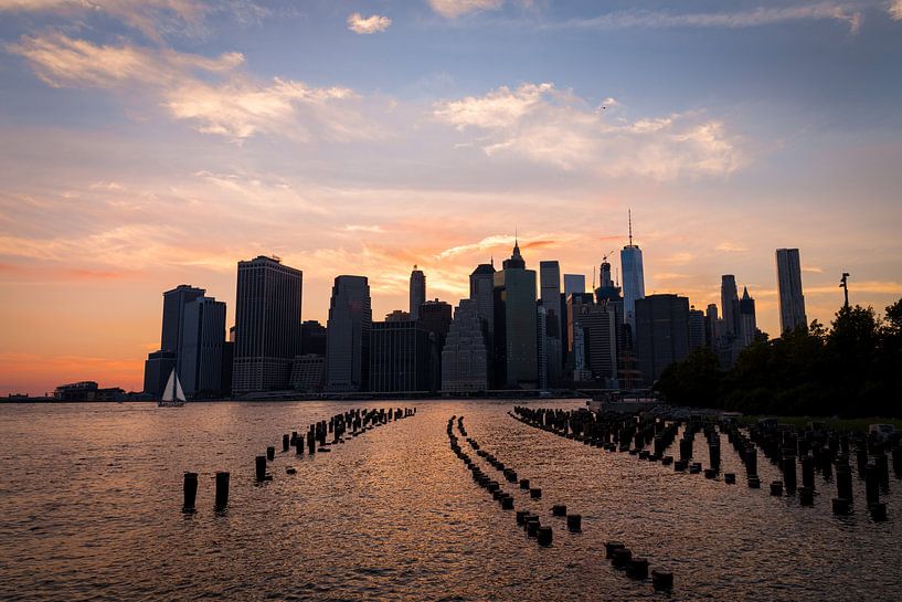 New York City skyline at dusk by Mark Wijsman