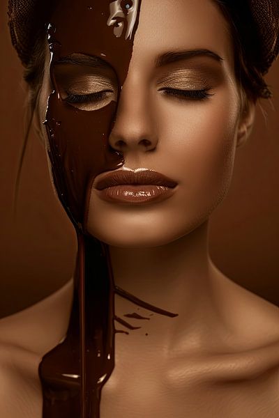 portrait woman with melting chocolate by Egon Zitter