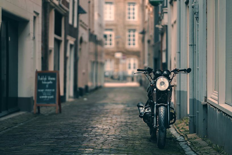 quiet lane with motorcycle by Bert-Jan de Wagenaar