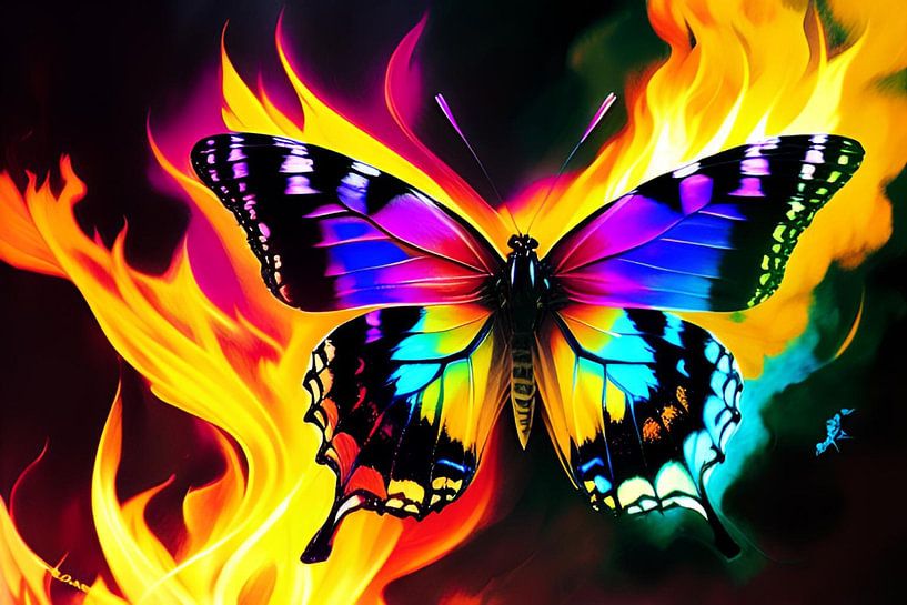 Farbenspiel der Natur: Ein Schmetterling verzaubert mit bunten Flügeln von ButterflyPix