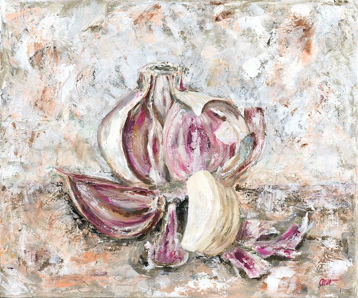 Die Schönheit des Knoblauchs, Acrylmalerei von Astridsart