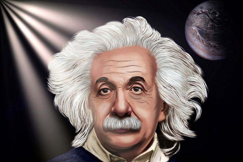 Albert Einstein cartoon. van Gert Hilbink