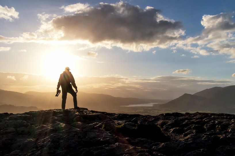 Photographer during sunset Lake District England - U.K. by Marcel Kerdijk