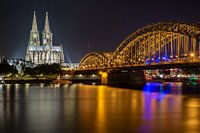 Cologne Cathedral and Hohenzollern Bridge at night