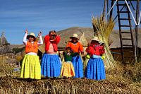 Uros-Indianer auf Insel im Titicacasee Peru