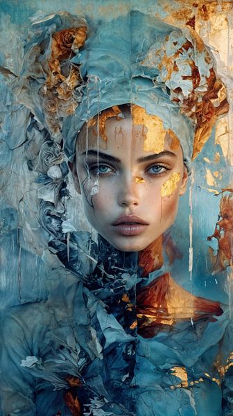 Woman with a headdress by Ljupka Kareska