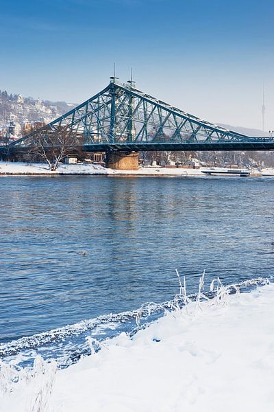 Elbe Bridge &quot;Blue Wonder&quot;, Dresden by Gunter Kirsch