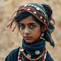 Une jeune fille berbère portant des vêtements authentiques.