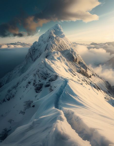 Berglandschaft, magisch beleuchtet von fernlichtsicht