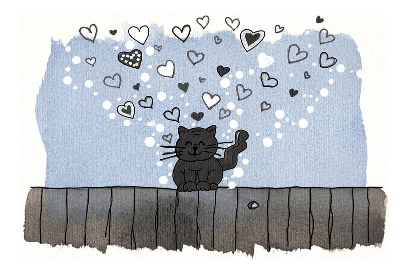Love Cat - Répandre l'amour par Yvonne Dutch Artist