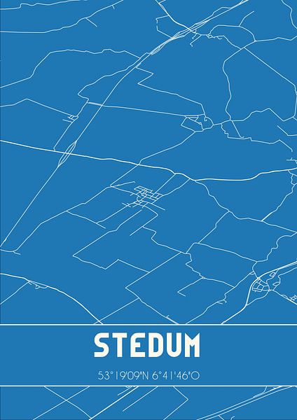Blaupause | Karte | Stedum (Groningen) von Ortsdrucke