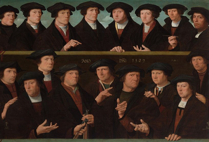 Eine Gruppe von Bogenschützen, 1529, Dirck Jacobsz von Meisterhafte Meister