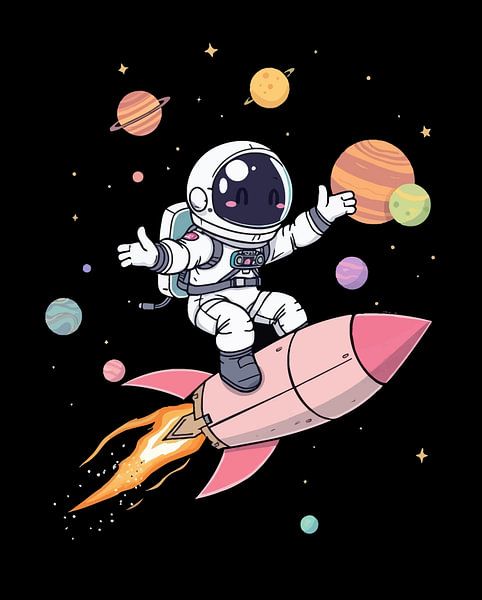 Funny Astronaut Rocket by MIROKKU