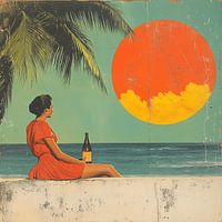 series: vintage: lady at beach