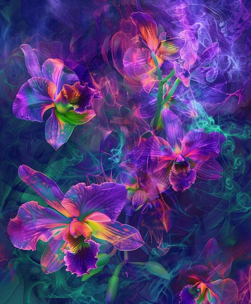 Neon Orchideen 3 von DNH Expressions
