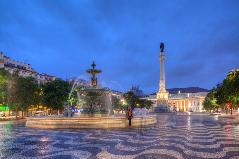 Rossio, Square, Fontaine d'eau, Lisbonne, Portugal par Torsten Krüger