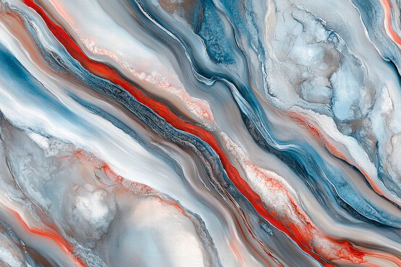 Abstracte mix van kleuren - Gemarmerd ontwerp van Poster Art Shop